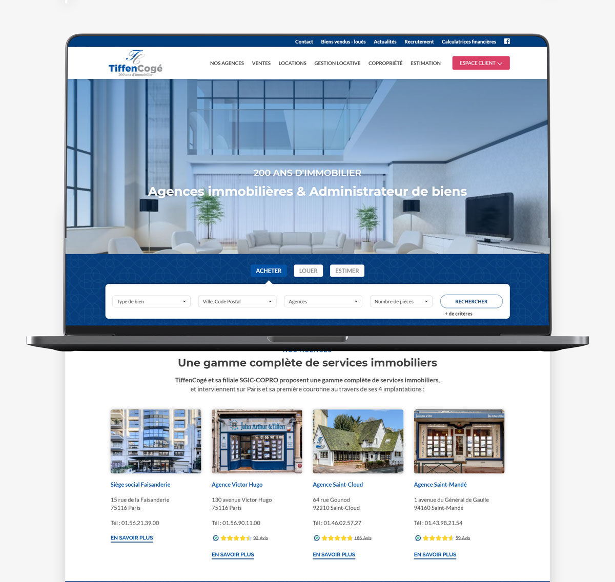 Conception design site internet immobilier