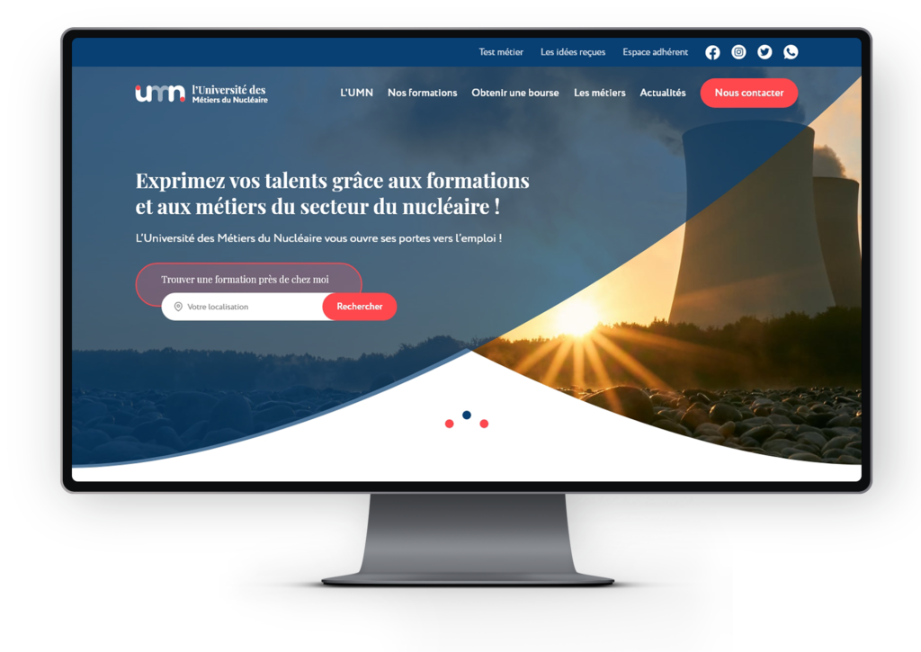 Webdesign site université des métiers du nucléaire